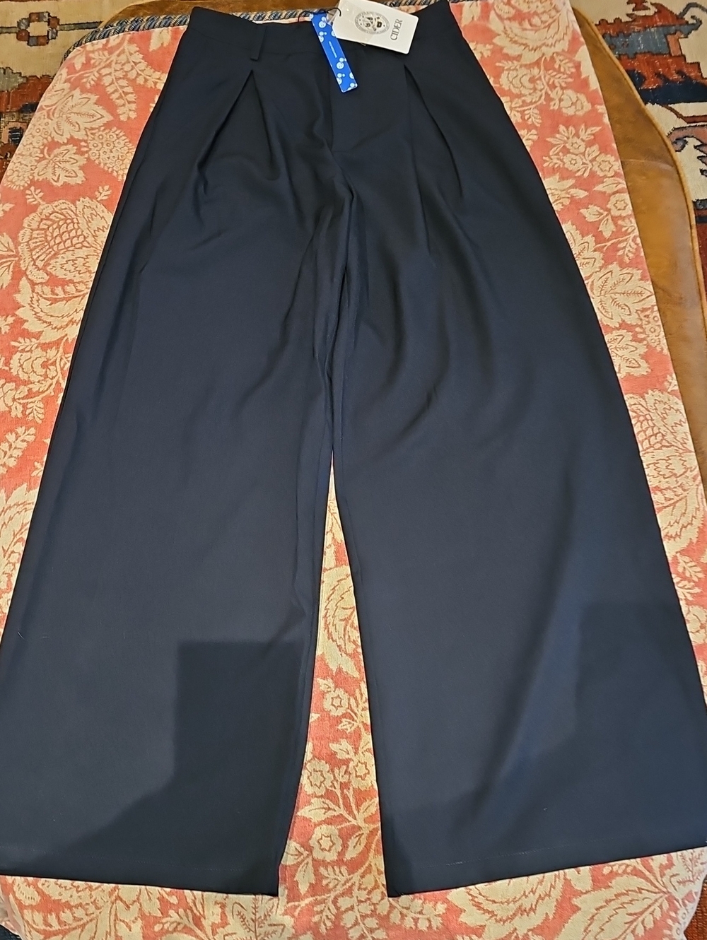 Cider Wide Leg High-Rise Pants in Navy